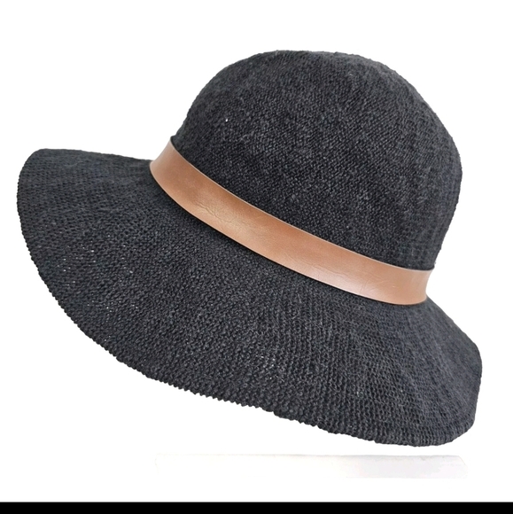 Mint By Goorin Women’s Black Woven One Size Summer Fashionable Beach Cruise Hat - Picture 5 of 13